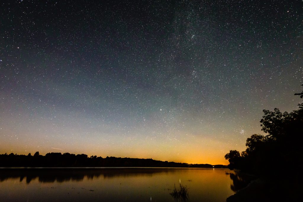 Fun summer activity: watching meteor showers under starry skies.